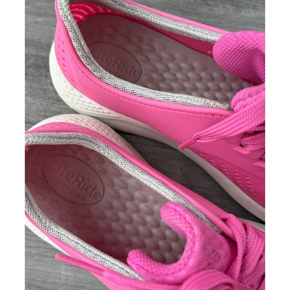 Crocs LiteRide Pacer Shoes Women's Size 9 Pink Comfort Lace Up 205234 - Picture 4 of 9